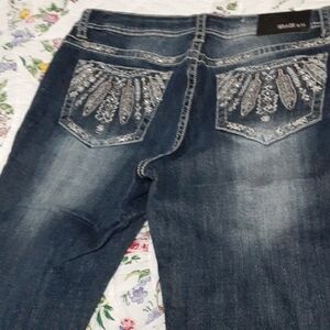 Grace in LA Blue Boot Cut Jeans with Decorative Stitching